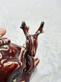 A Chinese flamb&eacute;-glazed deer, 18/19th C.