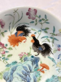 Two Chinese famille rose plates, Chenghua and Guangxu mark, Republic