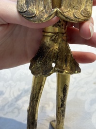 A Chinese gilt bronze figure of a birdman, probably Han