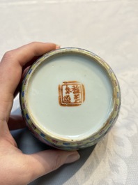 A varied collection of nine Chinese blue, white and famille rose wares, Kangxi and later