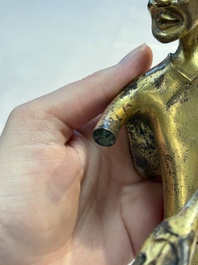 A Chinese gilt bronze figure of a birdman, probably Han