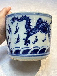 A varied collection of nine Chinese blue, white and famille rose wares, Kangxi and later