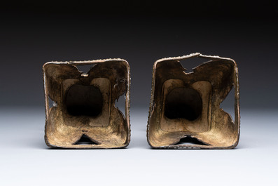 A pair of Vietnamese bronze figures, 19/20th C.
