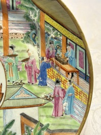 A rare Chinese Canton famille rose armorial dish with the arms of Wight, ca. 1810
