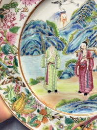 A rare Chinese Canton famille rose dish, 19th C.