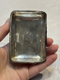 A fine Japanese silver 'Dragon' box, 19th C.