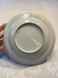 A rare pair of Chinese Canton famille rose armorial plates with the arms of Wight, ca. 1810