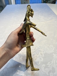 A Chinese gilt bronze figure of a birdman, probably Han