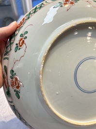A pair of Chinese famille verte 'Bird Among Flowering Branches' dishes, Kangxi