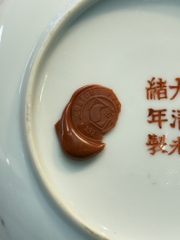 Two Chinese famille rose plates, Chenghua and Guangxu mark, Republic