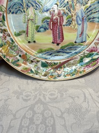 A rare Chinese Canton famille rose dish, 19th C.