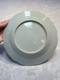 A varied collection of nine Chinese blue, white and famille rose wares, Kangxi and later