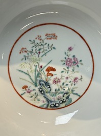 A rare Chinese famille rose yellow-ground bowl from the imperial workshops, Jiang Shi Qian Ju 蔣氏籤具 mark, Republic
