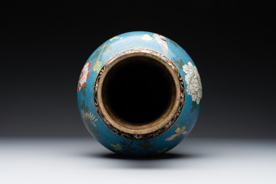 A Chinese cloisonn&eacute; 'Peony and Chrysanthemum' vase, 19th C.