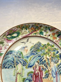 A rare Chinese Canton famille rose dish, 19th C.