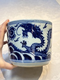 A varied collection of nine Chinese blue, white and famille rose wares, Kangxi and later