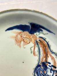 A Chinese Imari-style 'Dragon and Phoenix' plate, Kangxi