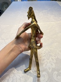 A Chinese gilt bronze figure of a birdman, probably Han