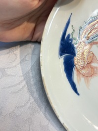 A Chinese Imari-style 'Dragon and Phoenix' plate, Kangxi