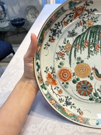 A pair of Chinese famille verte 'Bird Among Flowering Branches' dishes, Kangxi