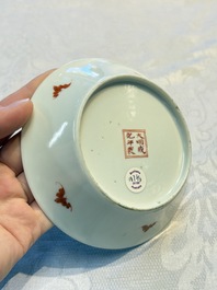 Two Chinese famille rose plates, Chenghua and Guangxu mark, Republic