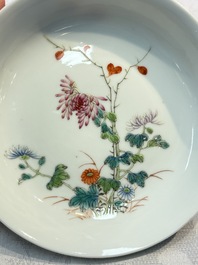 Two Chinese famille rose plates, Chenghua and Guangxu mark, Republic