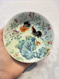 Two Chinese famille rose plates, Chenghua and Guangxu mark, Republic