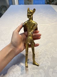 A Chinese gilt bronze figure of a birdman, probably Han