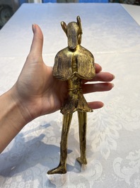 A Chinese gilt bronze figure of a birdman, probably Han