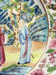 A rare Chinese Canton famille rose dish, 19th C.