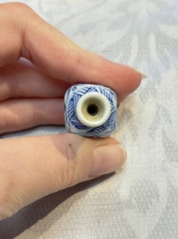 A group of 12 Chinese blue and white miniature vases and a small bottle vase, Kangxi