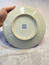 A pair of fine Chinese famille rose 'Ladies' plates, Qianlong marks, Republic