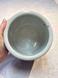A varied collection of nine Chinese blue, white and famille rose wares, Kangxi and later