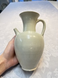 A Chinese Xingyao white-glazed ewer, Ying 盈 mark, Tang or later