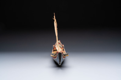 A polychrome wooden model of a traditional Madurese boat, Indonesia, 19/20th C.