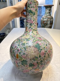 A Chinese famille rose mille-fleurs vase, Qianlong mark, Republic