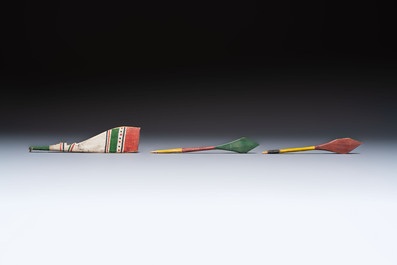 A polychrome wooden model of a traditional Madurese boat, Indonesia, 19/20th C.