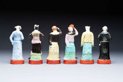 An exceptional complete set of twelve Chinese famille rose zodiac figures, Ge Yi Tai Zao 戈益泰造 marks, Republic