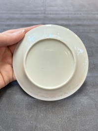 Six sets of Chinese famille rose cups and saucers, Yongzheng/Qianlong