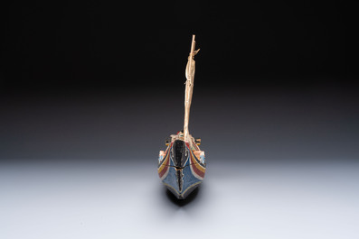 A polychrome wooden model of a traditional Madurese boat, Indonesia, 19/20th C.