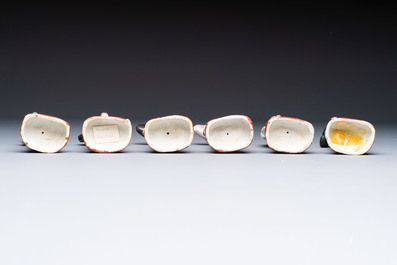 An exceptional complete set of twelve Chinese famille rose zodiac figures, Ge Yi Tai Zao 戈益泰造 marks, Republic