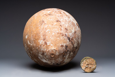A Roman pottery olive oil transport amphora with original cover, South of Spain, 1st/3rd C.
