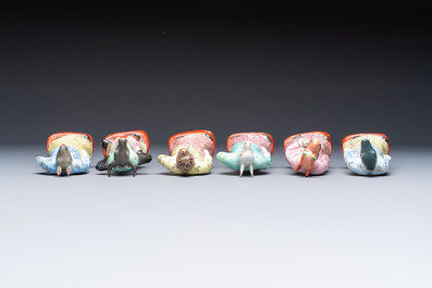 An exceptional complete set of twelve Chinese famille rose zodiac figures, Ge Yi Tai Zao 戈益泰造 marks, Republic