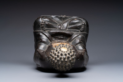 A large Chinese gilt-lacquered bronze Buddha, 17th C.