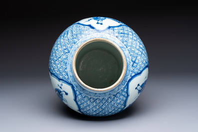 A Chinese blue and white 'Eight Immortals' vase, Kangxi