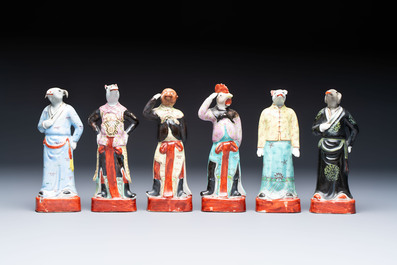 An exceptional complete set of twelve Chinese famille rose zodiac figures, Ge Yi Tai Zao 戈益泰造 marks, Republic