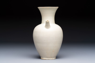 A Chinese Xingyao white-glazed ewer, Ying 盈 mark, Tang or later
