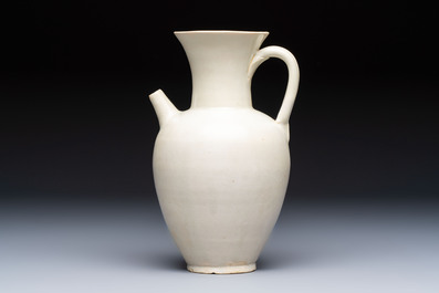 A Chinese Xingyao white-glazed ewer, Ying 盈 mark, Tang or later