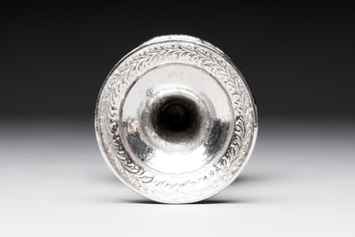A silver repouss&eacute; goblet, Iran, 20th C.