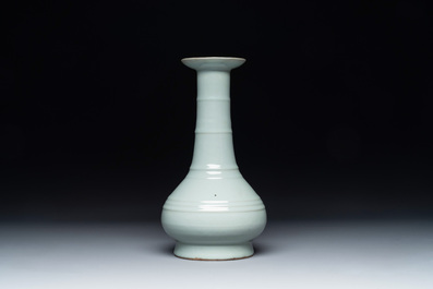 A Chinese Longquan celadon bottle vase, Song/Yuan